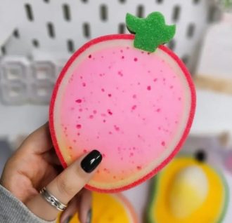 Éponges de bain mignonnes en forme de fruit pour livres de corps